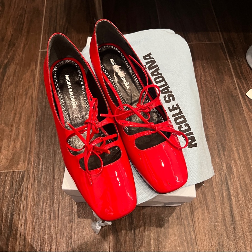 Nicole Saldaña Red Isabel Ballerina Flats